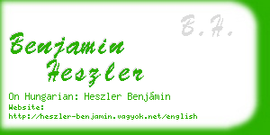 benjamin heszler business card